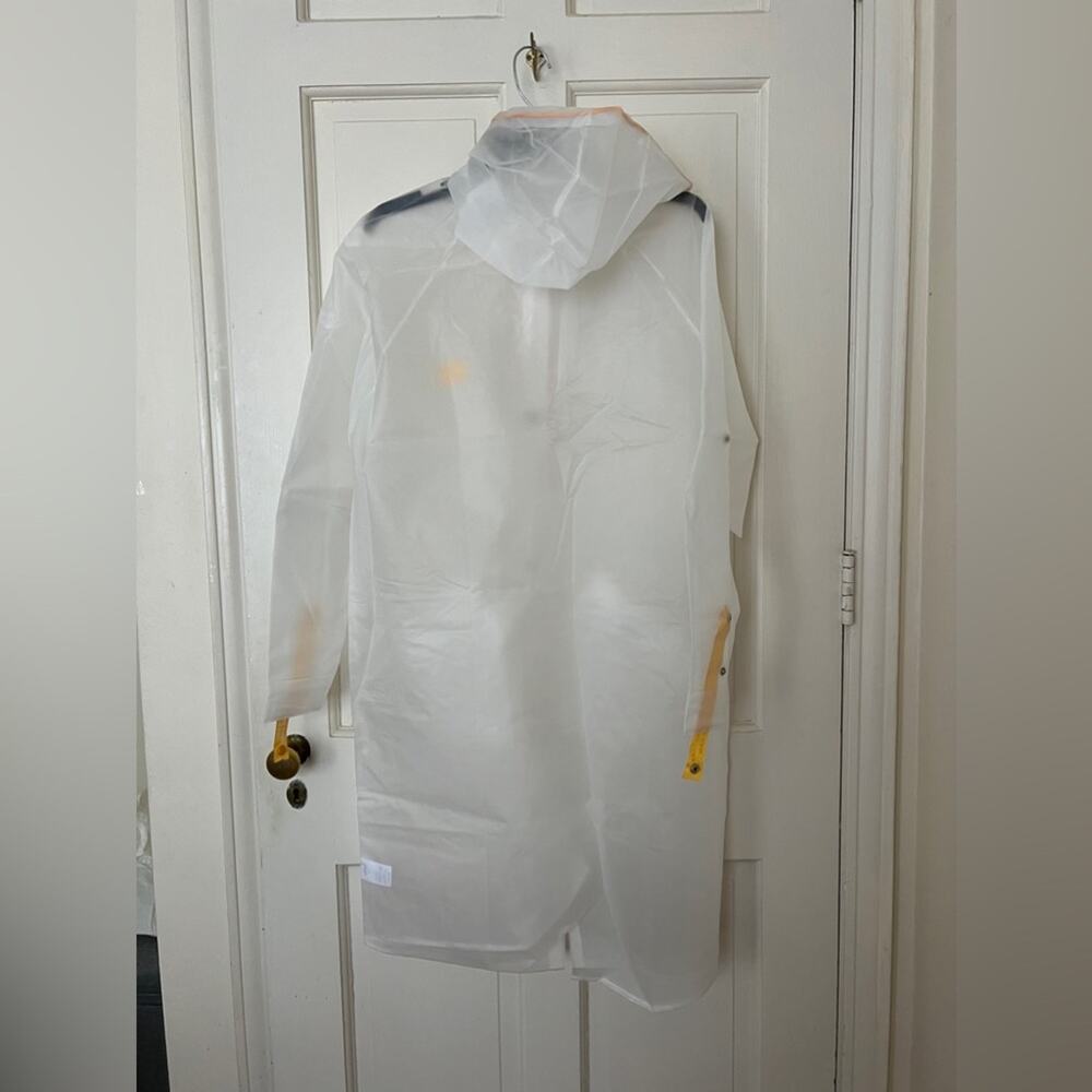 Amazon TPU Clear Transparent Hooded Raincoat Jacket Poncho - large - Picture 3 of 9